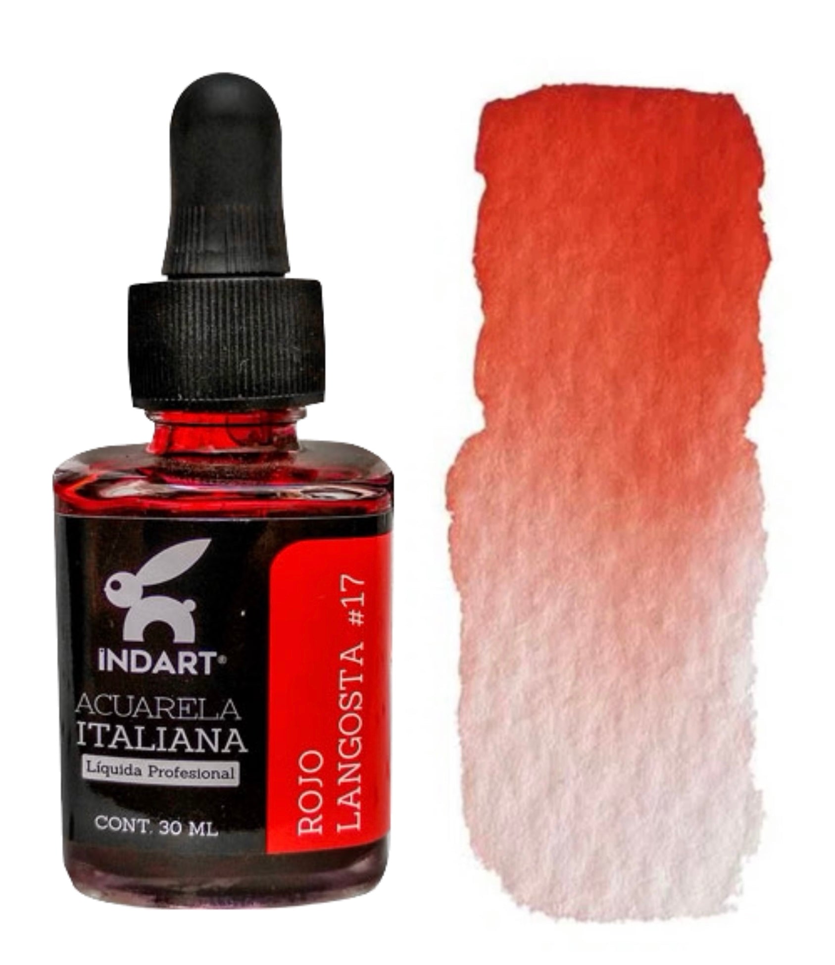 Acuarela liquida Italiana Indart Rojo Langosta 30ml